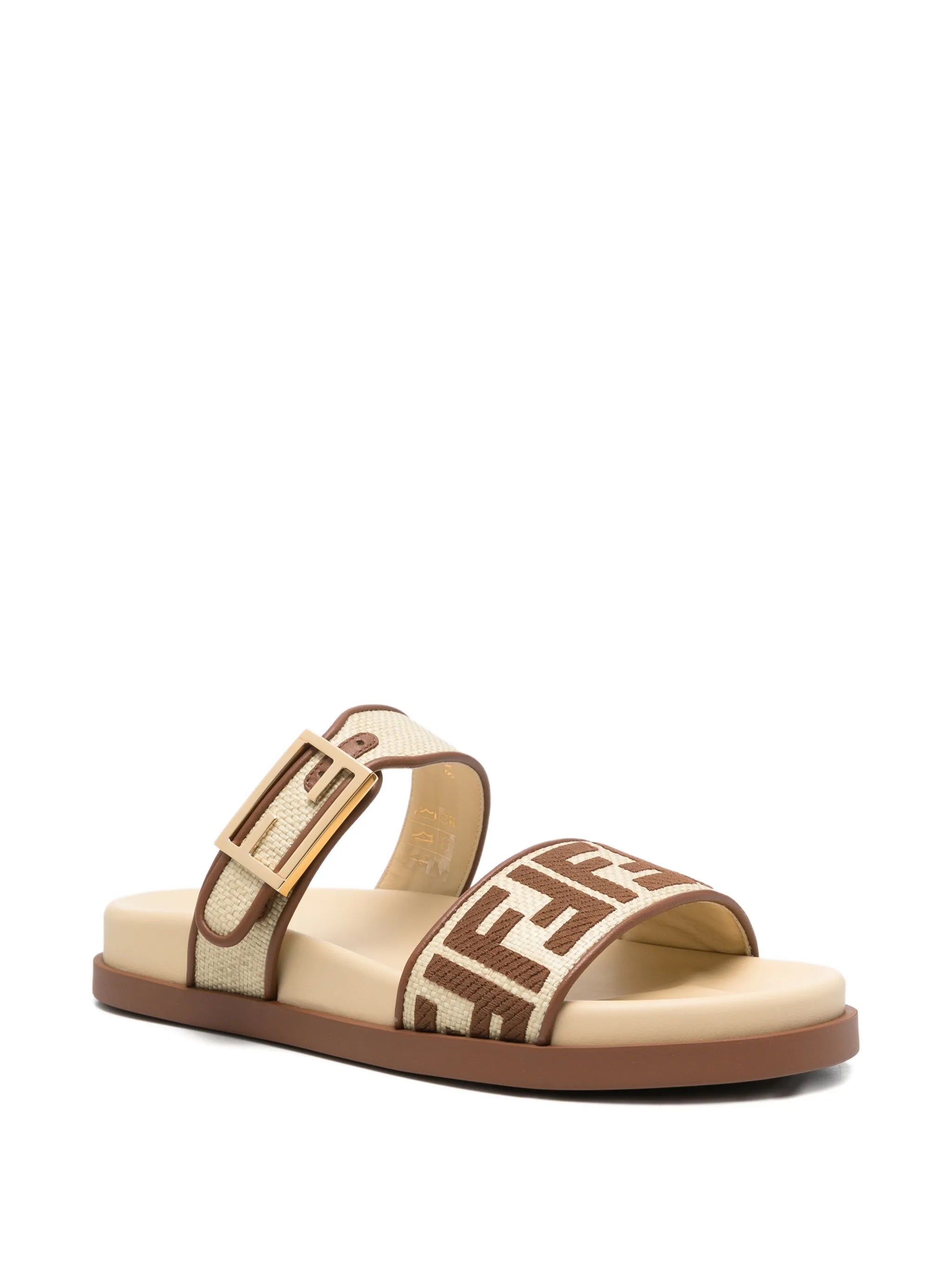 Fendi Fendi FF Logo Buckle Sandals, view 2