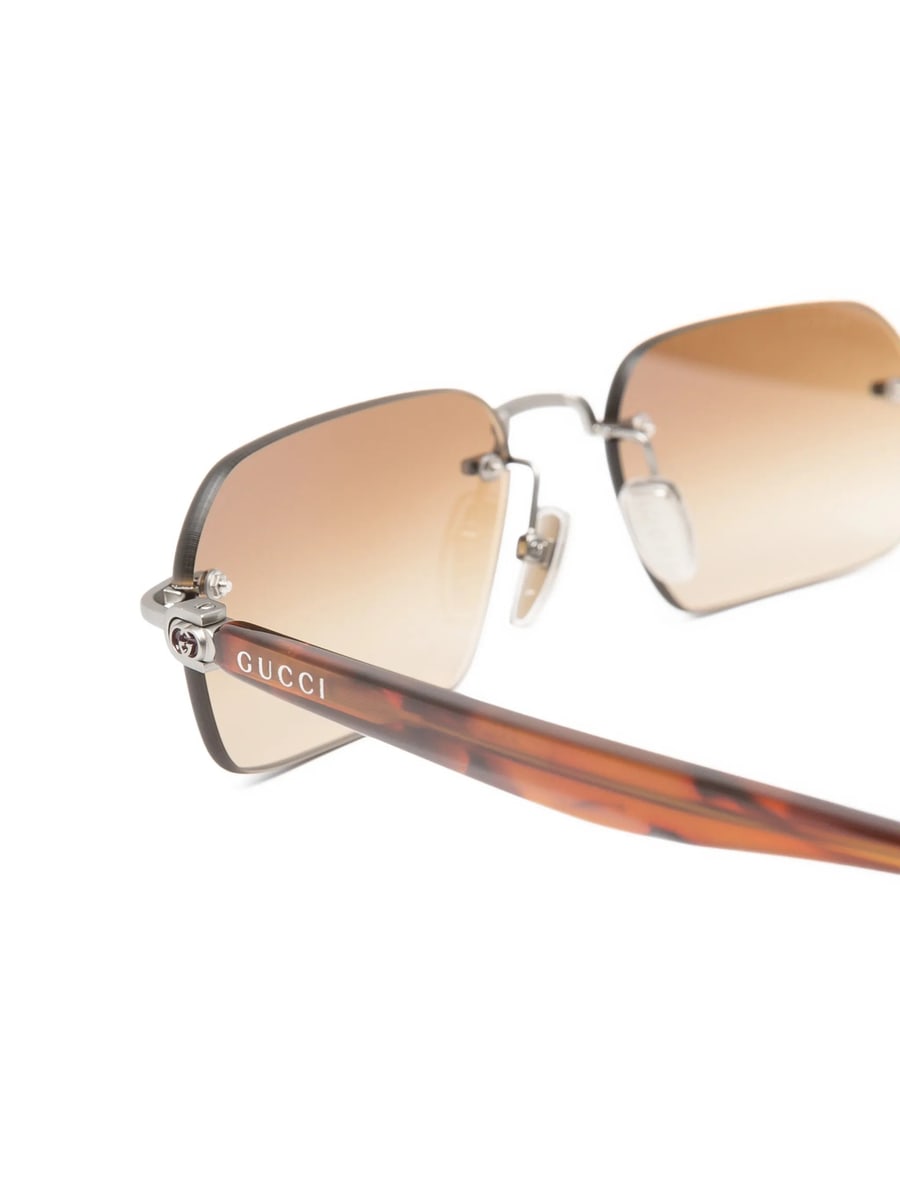 Gucci Gucci Rimless Rectangle-frame Sunglasses, view 2