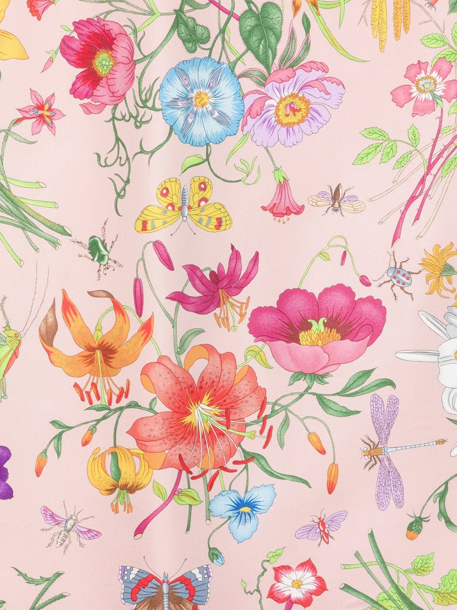 Gucci Gucci Flora-print Silk Scarf, view 2