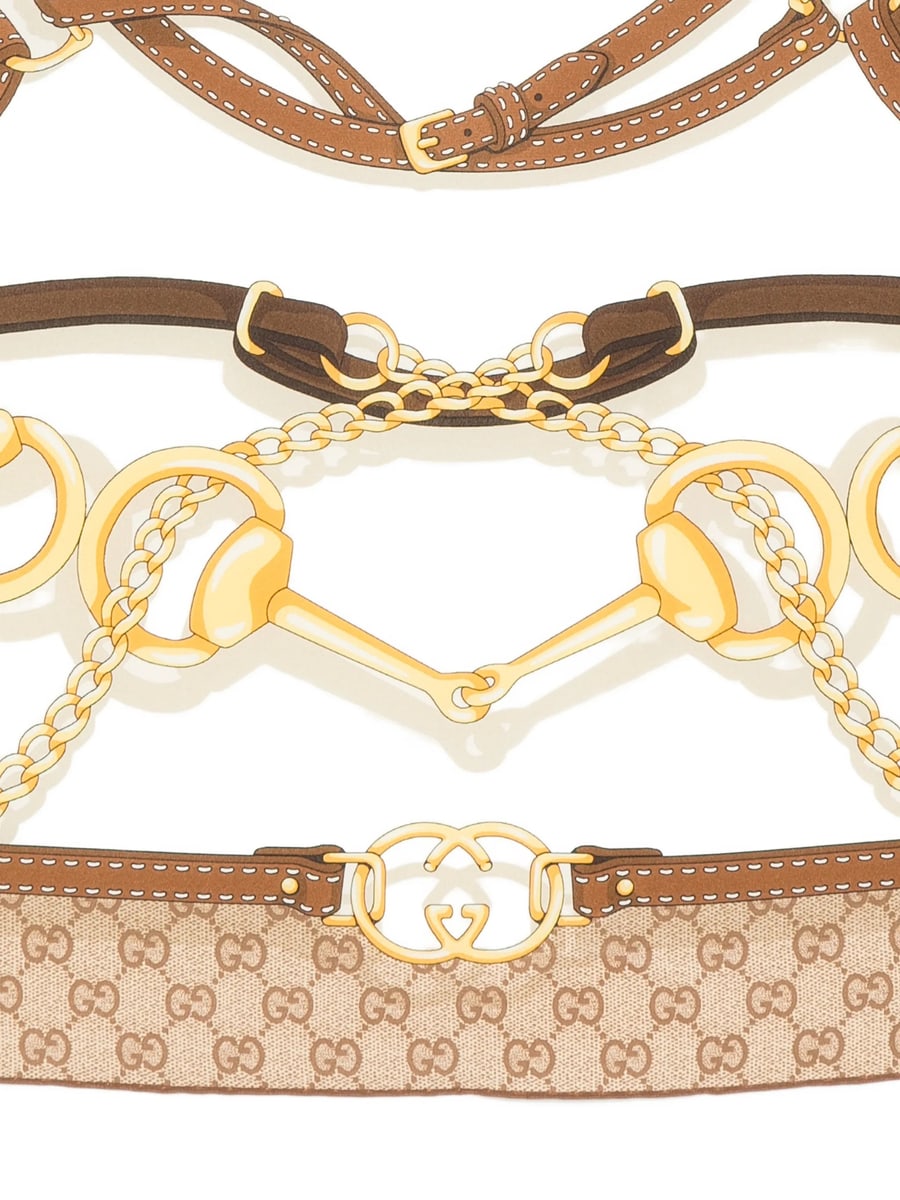 Gucci Gucci GG Printed Silk Scarf, view 3