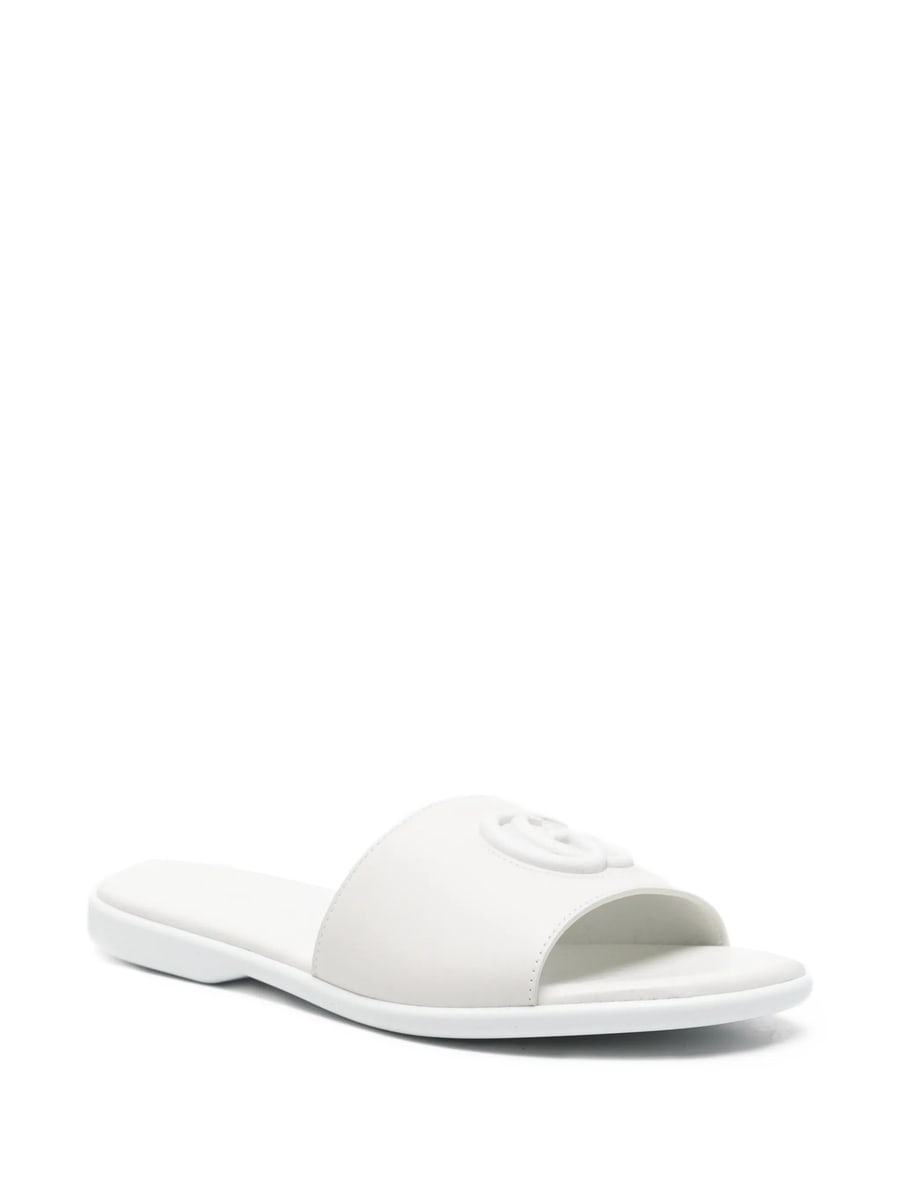 Gucci Gucci Farah Leather Flat Sandals, view 3