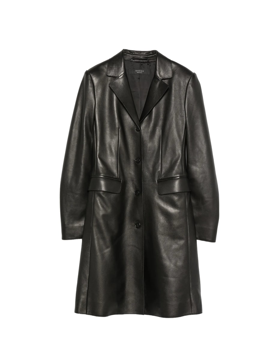 Gucci Gucci Leather Single-breasted Coat
