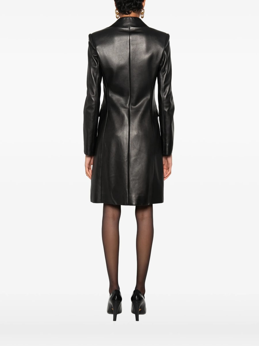 Gucci Gucci Leather Single-breasted Coat, view 3