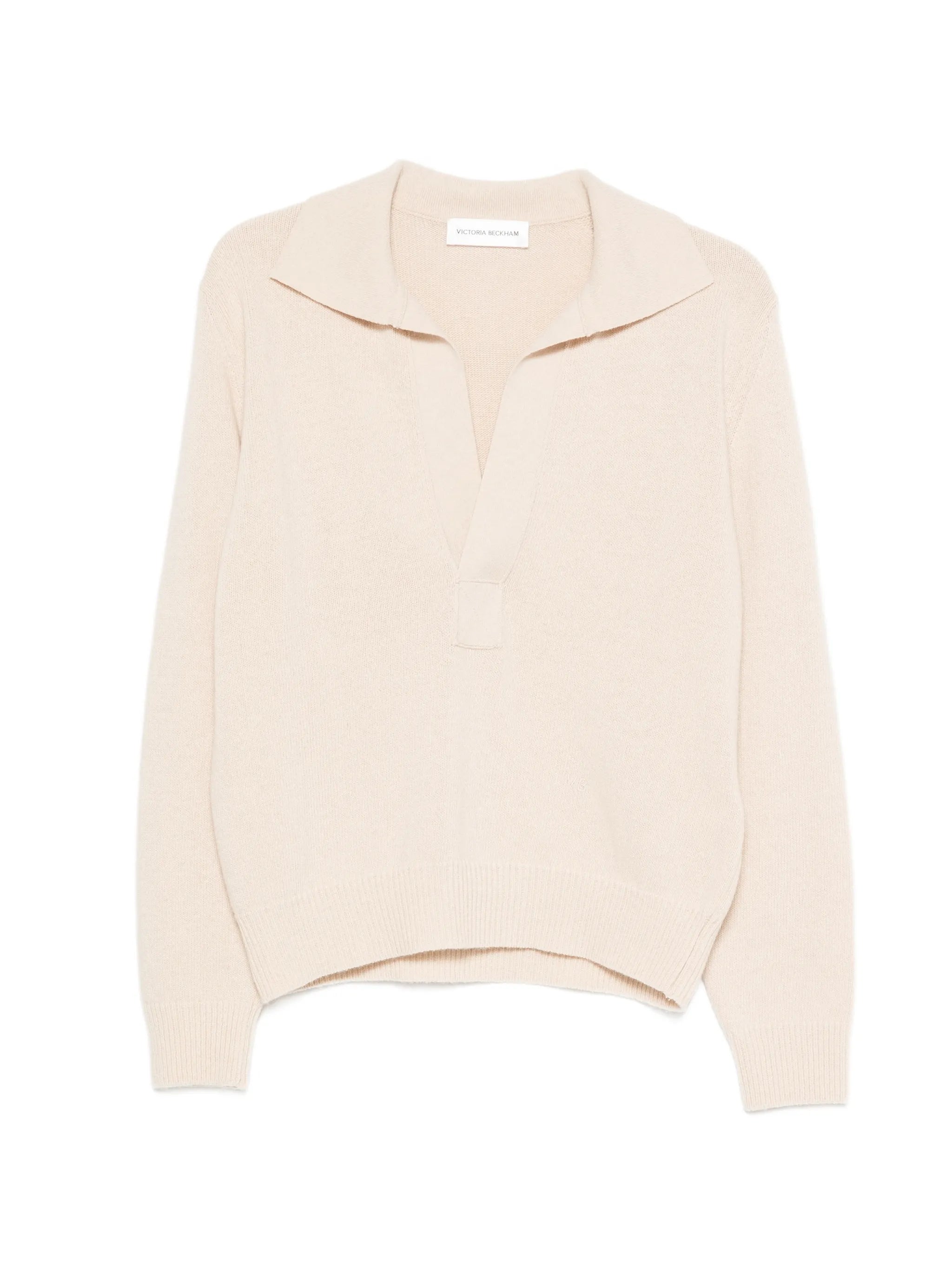 Victoria Beckham Victoria Beckham Polo-collar V-neck Wool Sweater