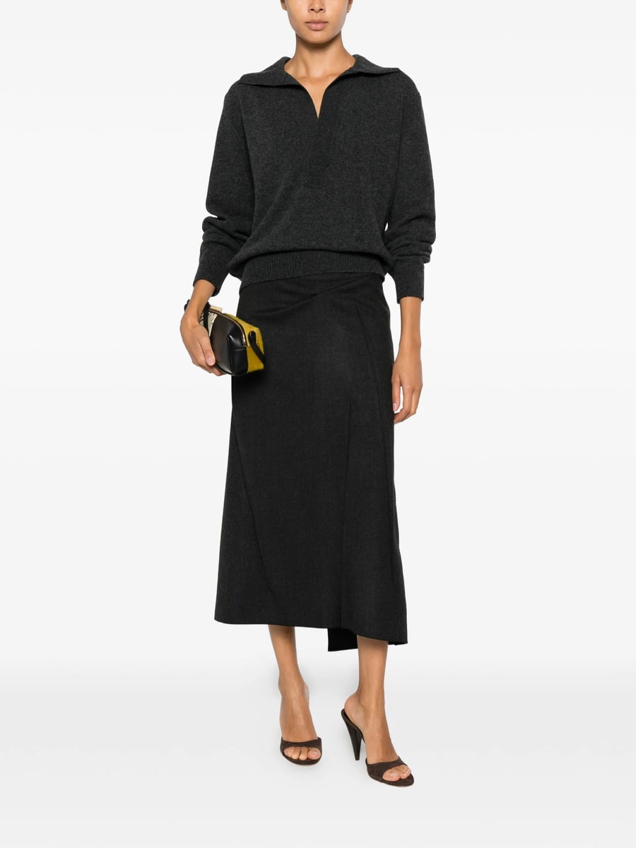Victoria Beckham Victoria Beckham Spread-collar V-neck Sweater, view 4