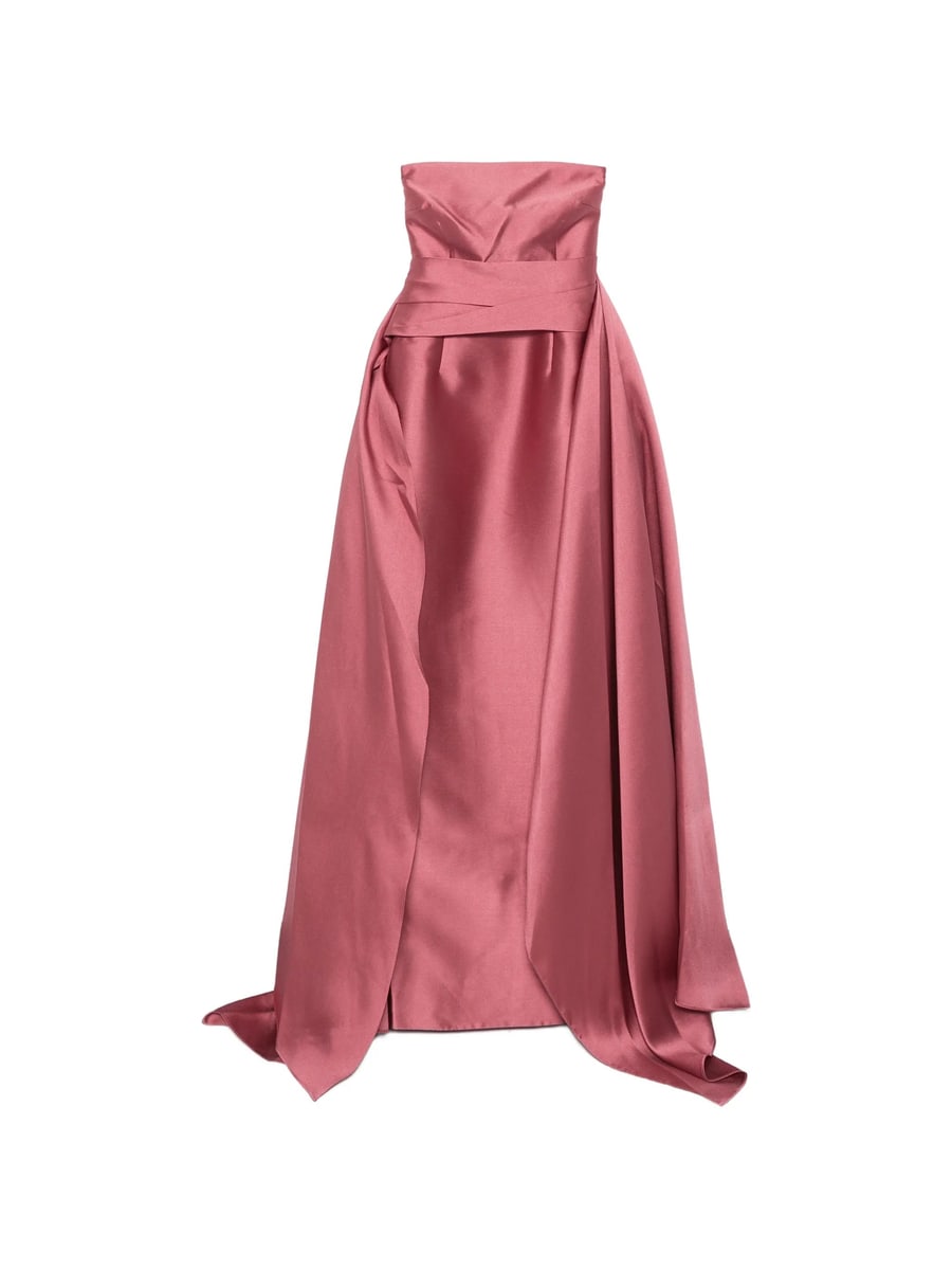 Solace London Solace London Strapless Draped-panel Maxi Dress