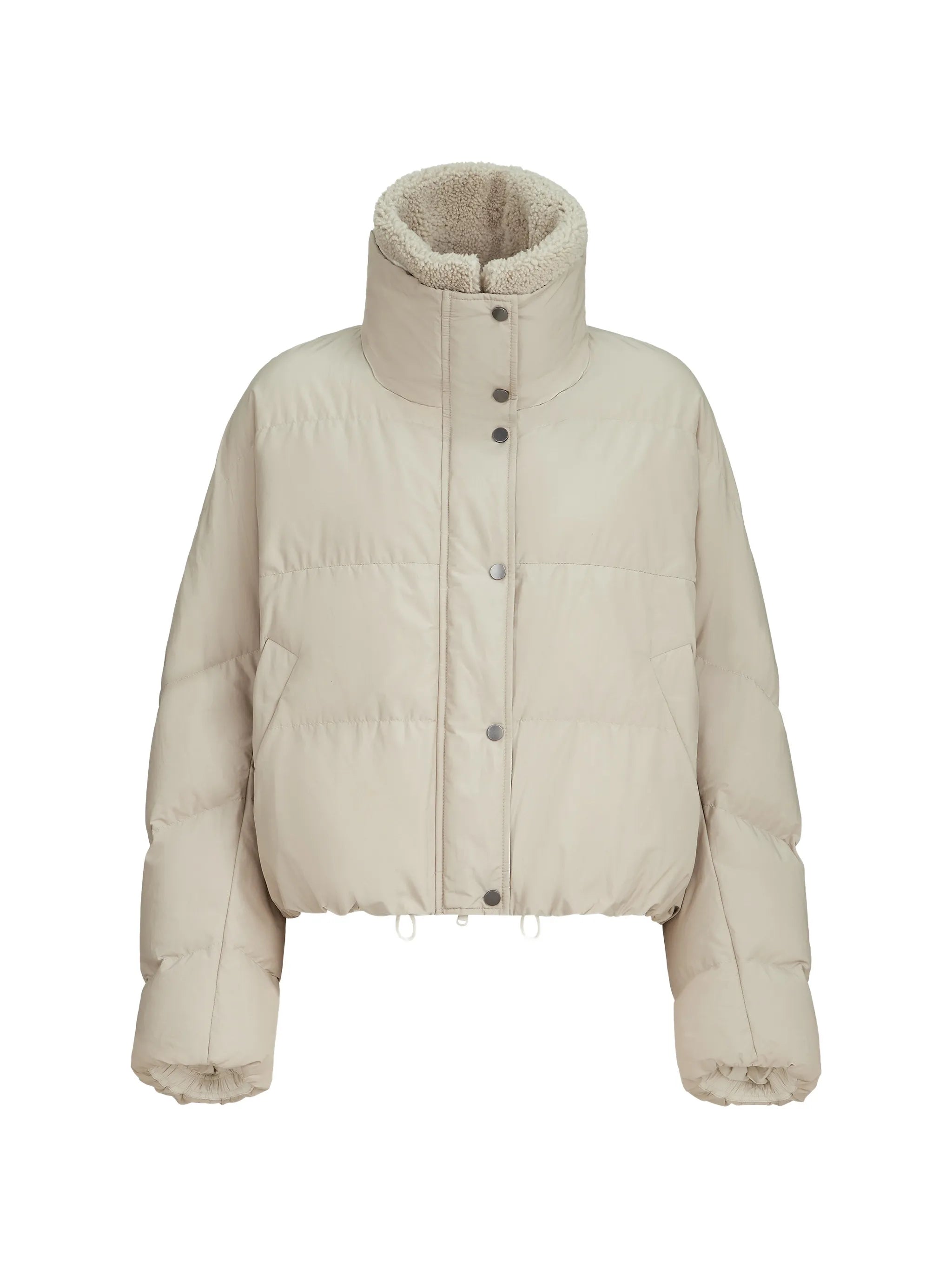 Brunello Cucinelli Brunello Cucinelli Techno Cotton Taffeta Down Jacket With Detachable Shearling Insert And Monili