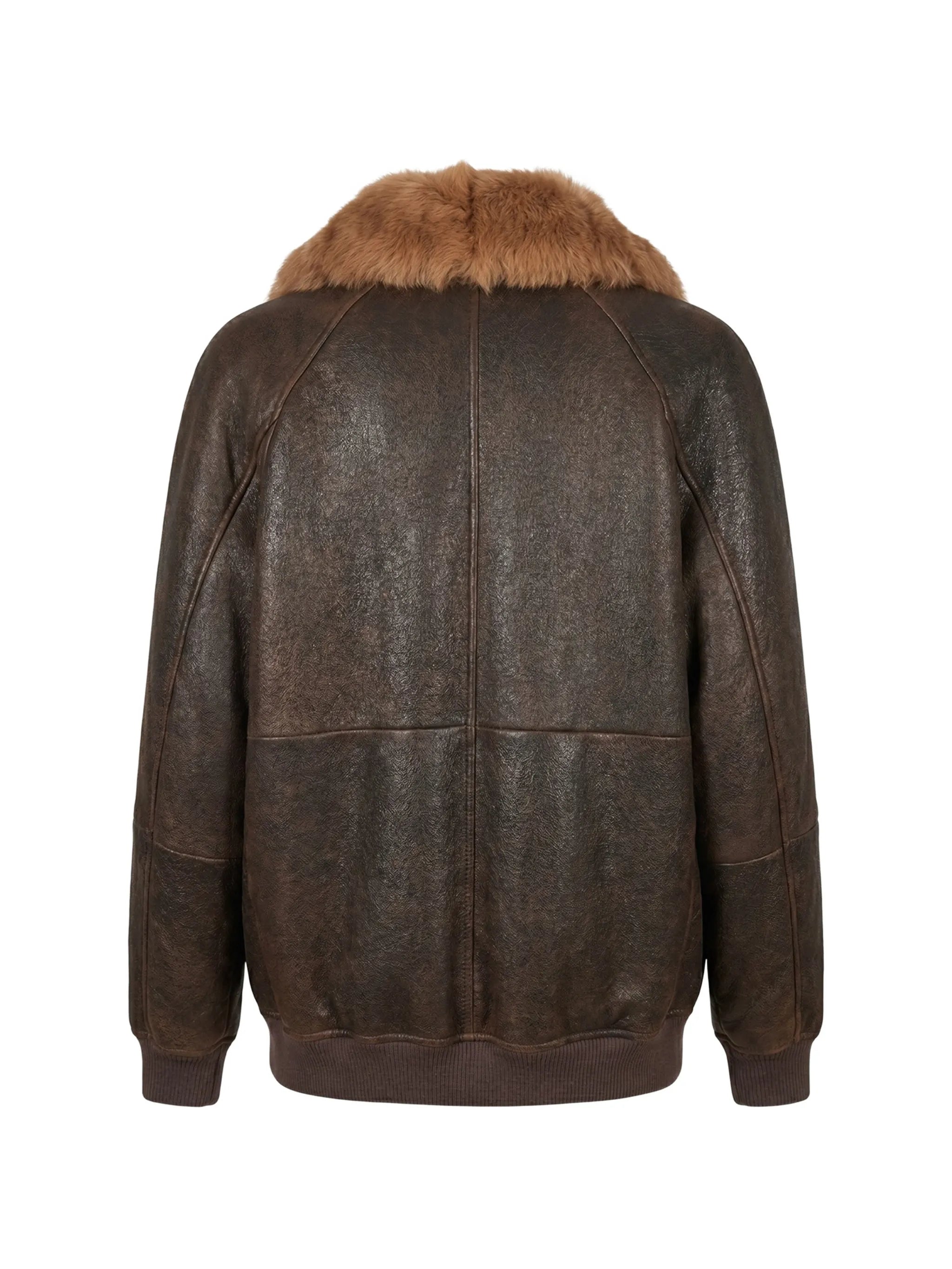 Brunello Cucinelli Brunello Cucinelli Shearling Bomber Jacket With Shiny Zipper Pull, view 2