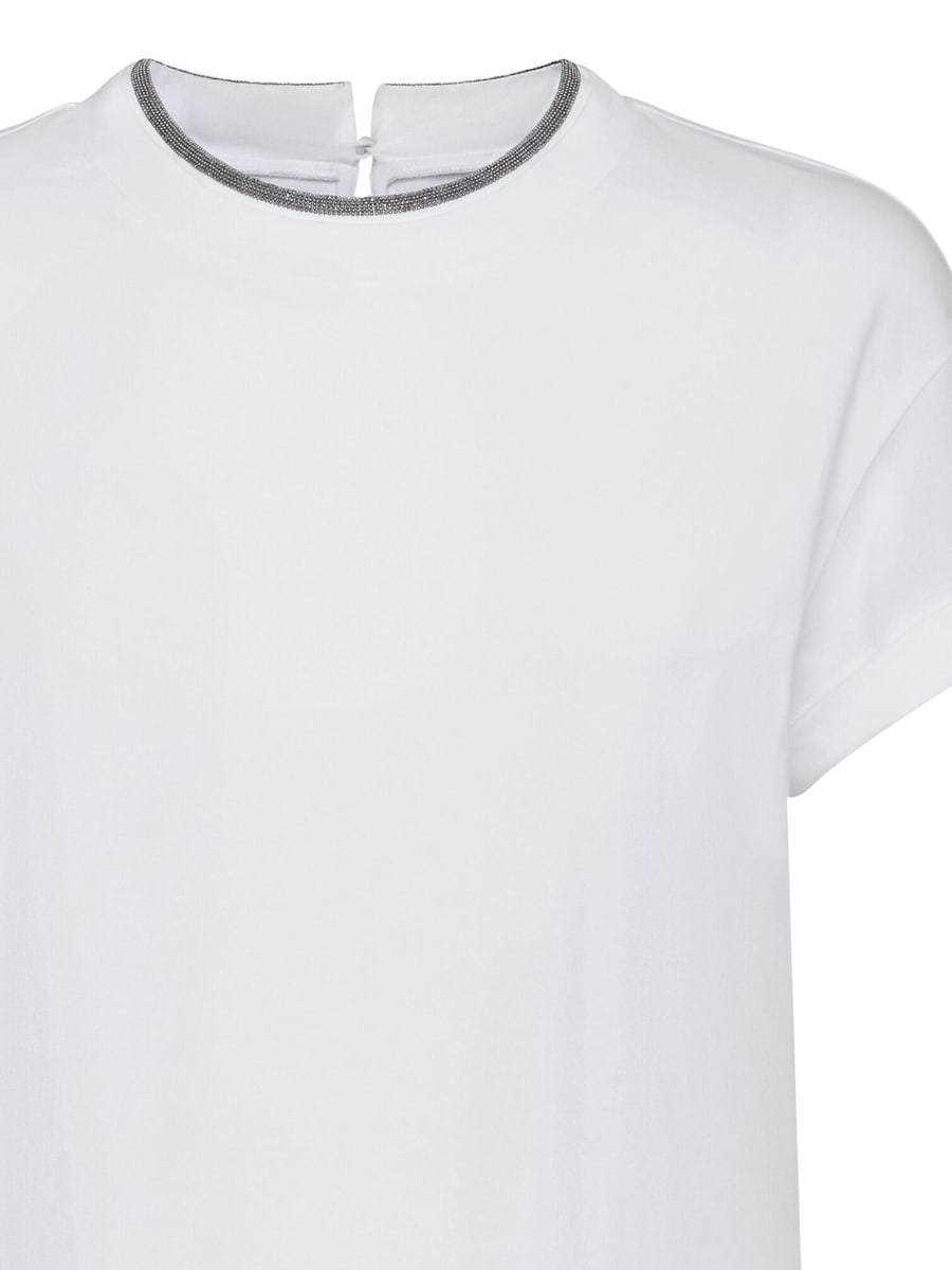Brunello Cucinelli Brunello Cucinelli Contrast-trim T-shirt, view 6