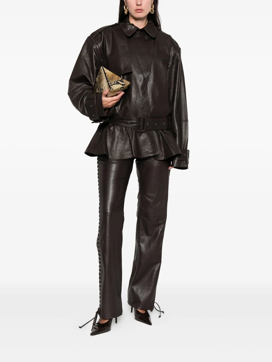 Rotate Rotate Leather Jacket, view 3