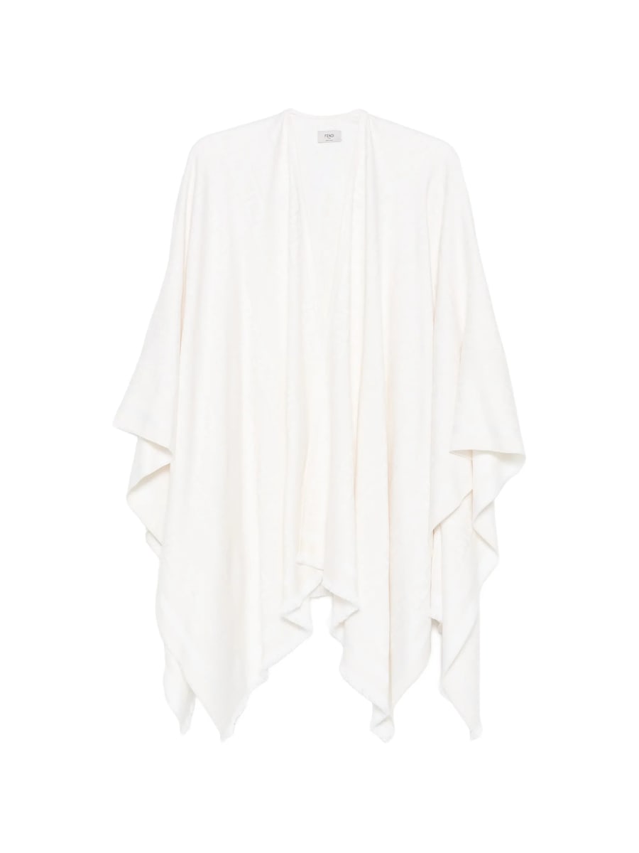 Fendi Fendi FF-jacquard Frayed-hem Poncho