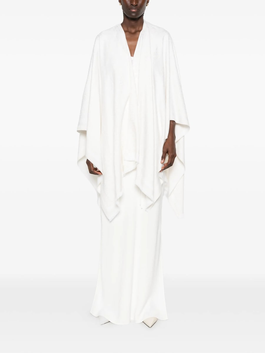 Fendi Fendi FF-jacquard Frayed-hem Poncho, view 3