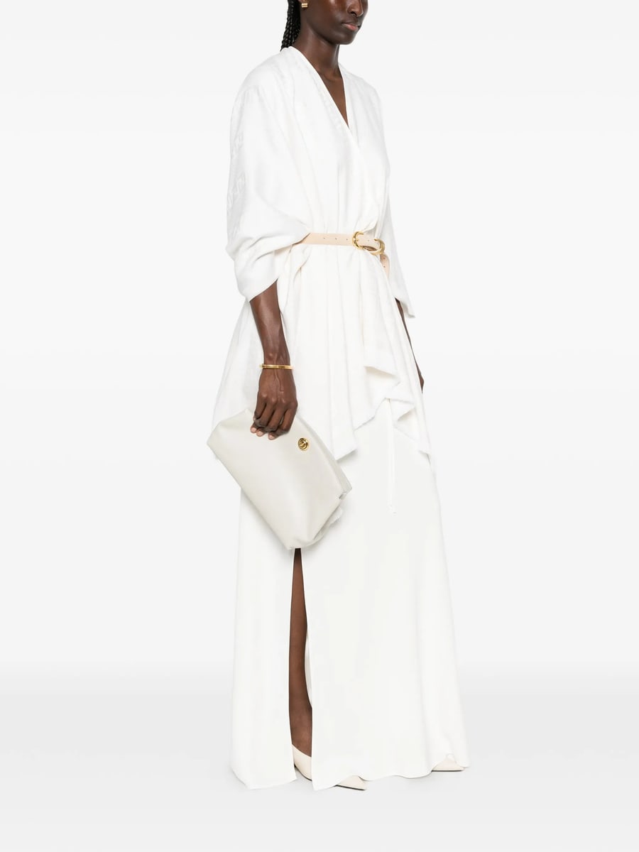 Fendi Fendi FF-jacquard Frayed-hem Poncho, view 4