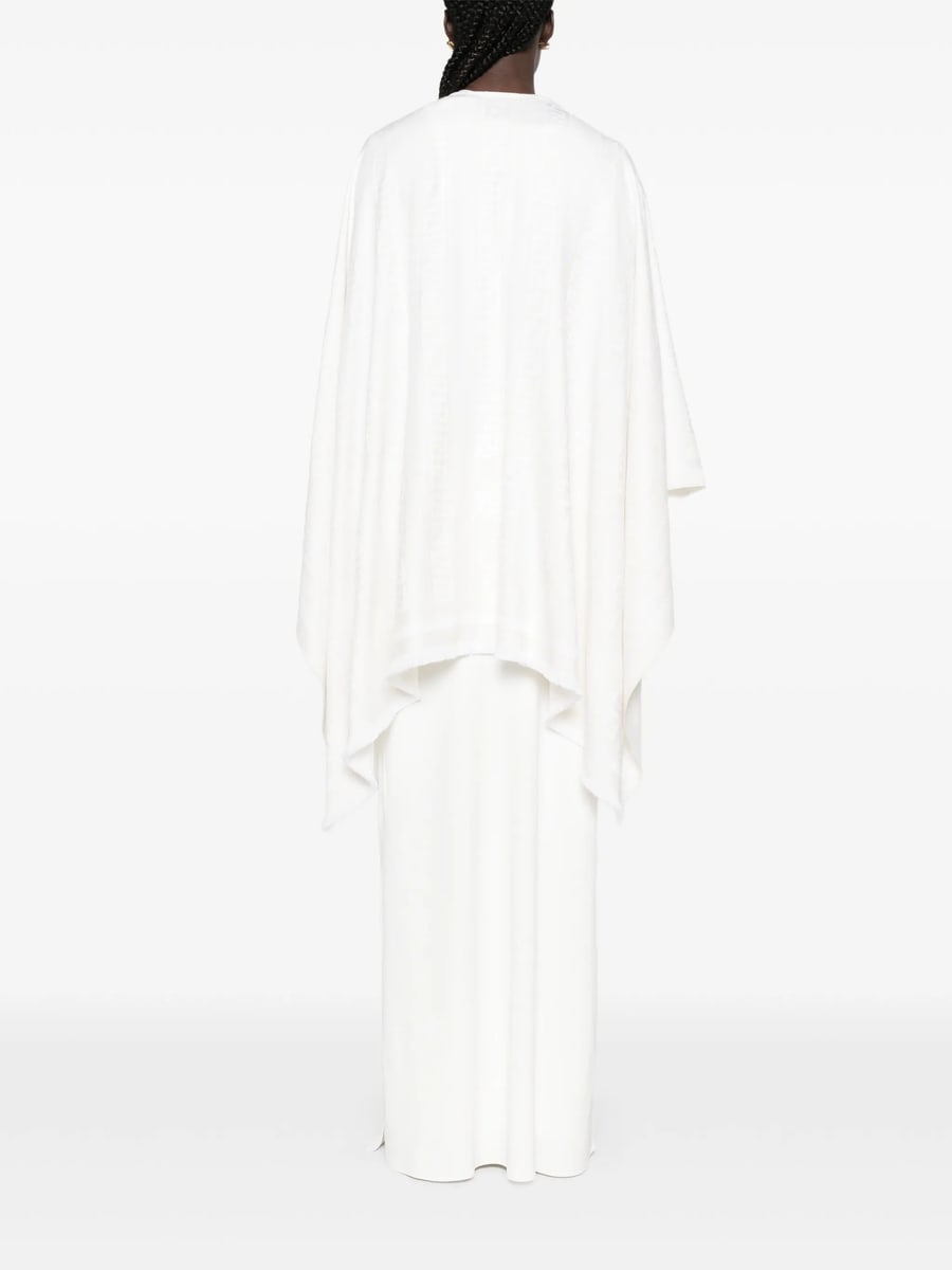 Fendi Fendi FF-jacquard Frayed-hem Poncho, view 5