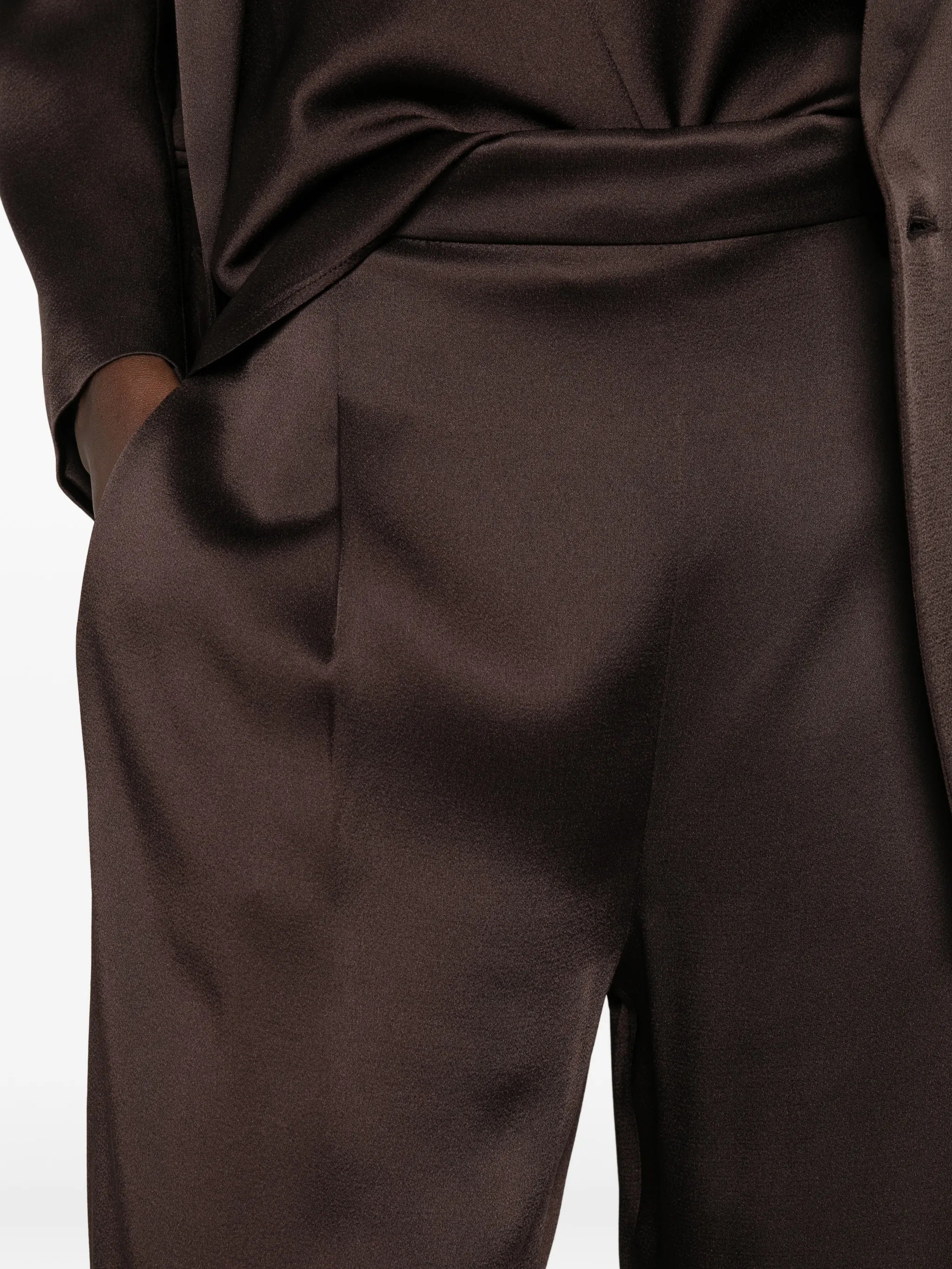 Max Mara Studio Max Mara Studio Satin-finish Wide-leg Trousers, view 2