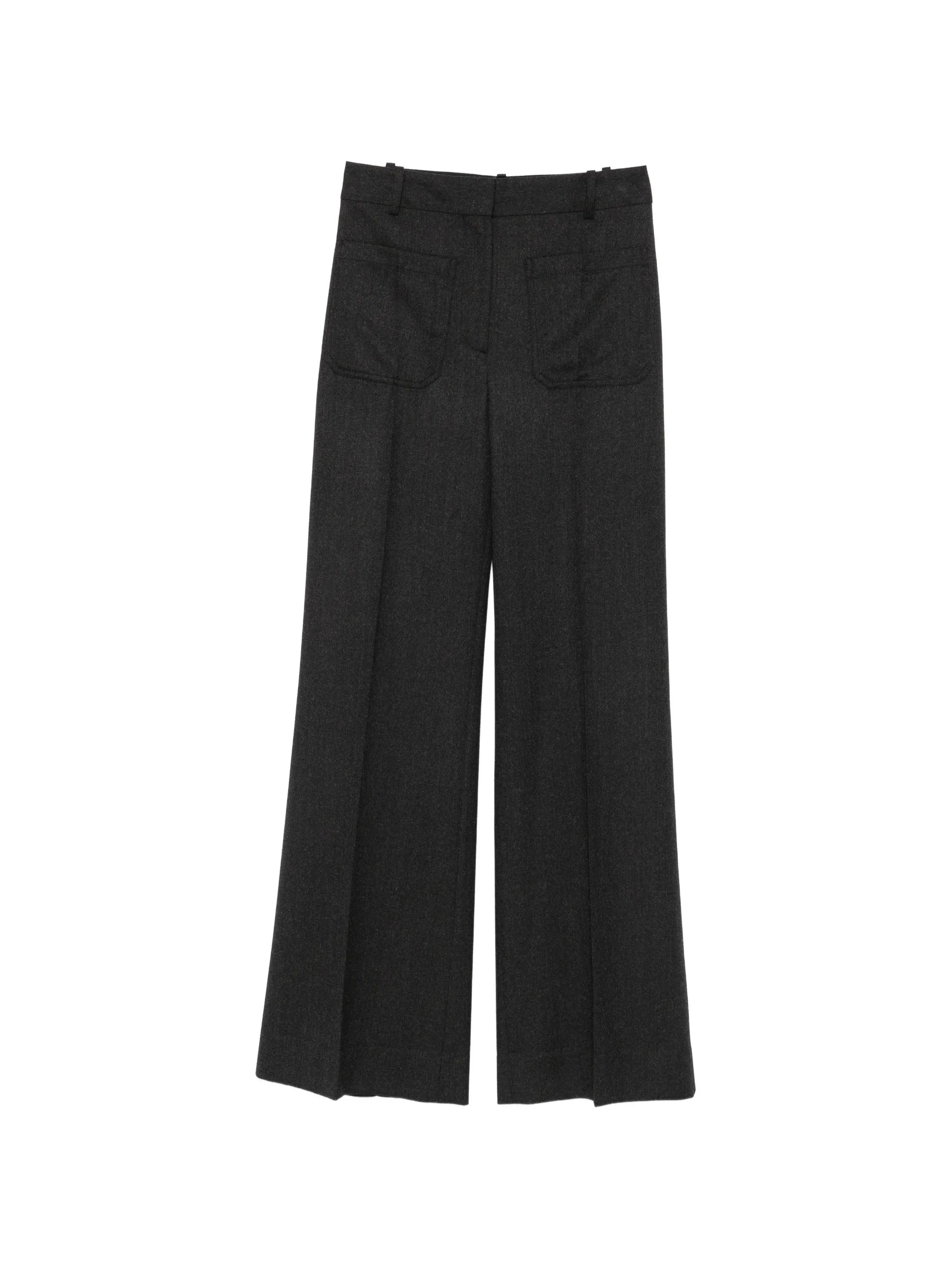 Victoria Beckham Victoria Beckham Flannel Wide-leg Trousers