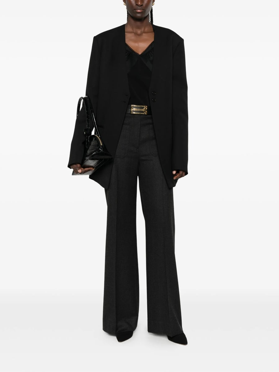 Victoria Beckham Victoria Beckham Flannel Wide-leg Trousers, view 4