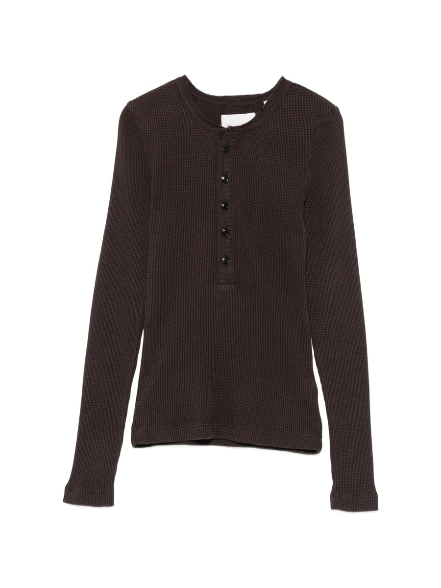 Citizens Of Humanity Citizens Of Humanity Drea Waffle-knit Henley Top
