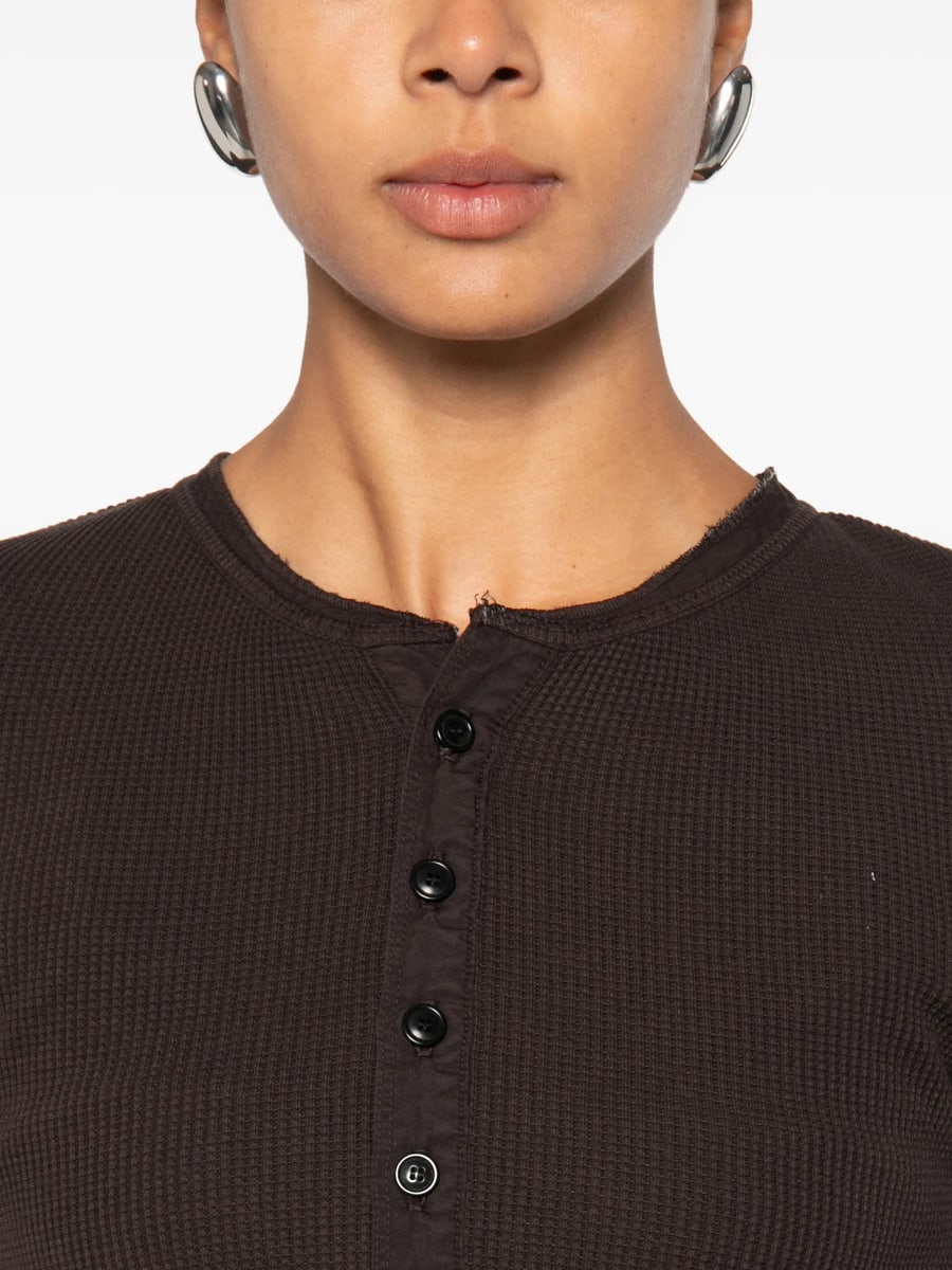 Citizens Of Humanity Citizens Of Humanity Drea Waffle-knit Henley Top, view 3