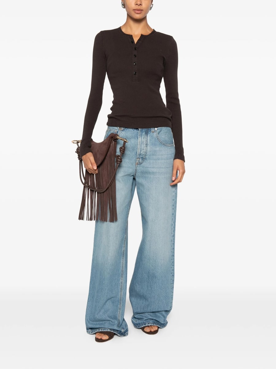 Citizens Of Humanity Citizens Of Humanity Drea Waffle-knit Henley Top, view 5