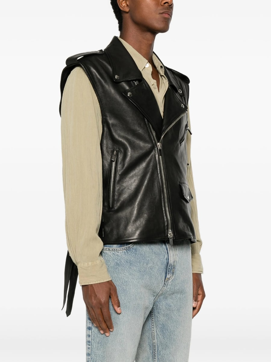 Santoro Santoro Biker-style Leather Jacket, view 2