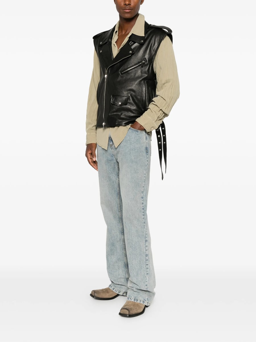 Santoro Santoro Biker-style Leather Jacket, view 3
