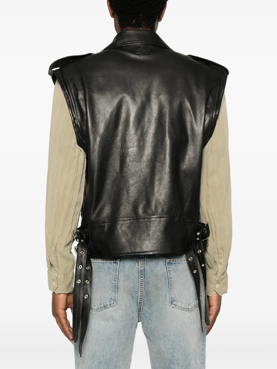 Santoro Santoro Biker-style Leather Jacket, view 5