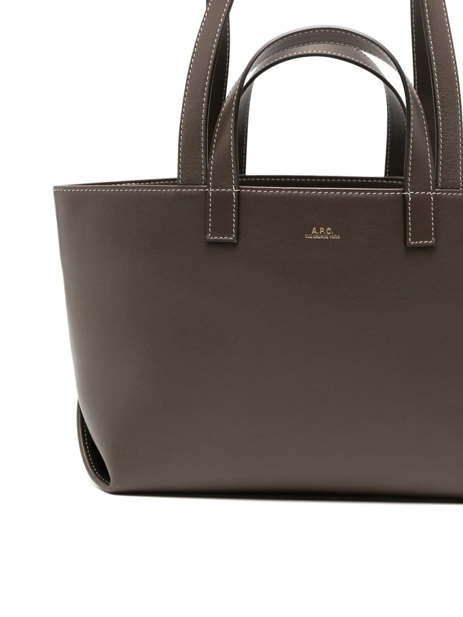 A.P.C. A.p.c. Small Drummer Logo-print Leather Tote Bag, view 2