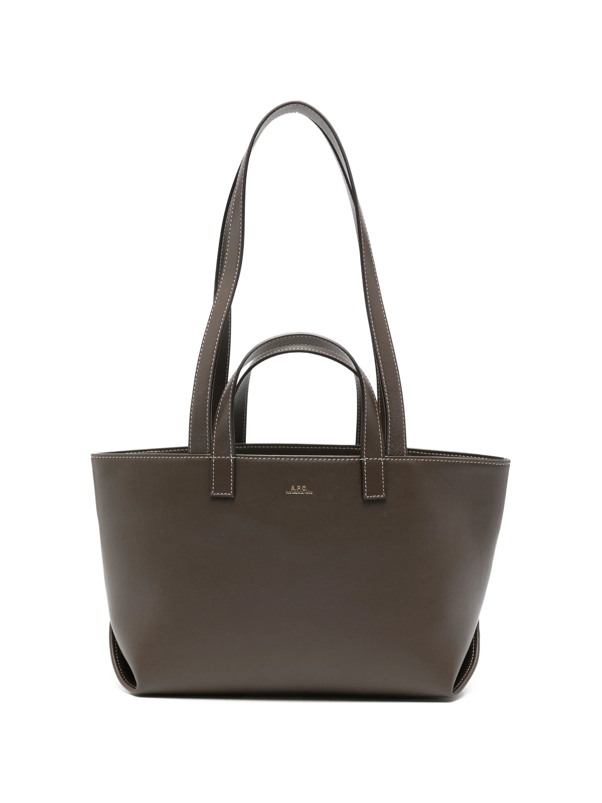 A.P.C. A.p.c. Small Drummer Logo-print Leather Tote Bag
