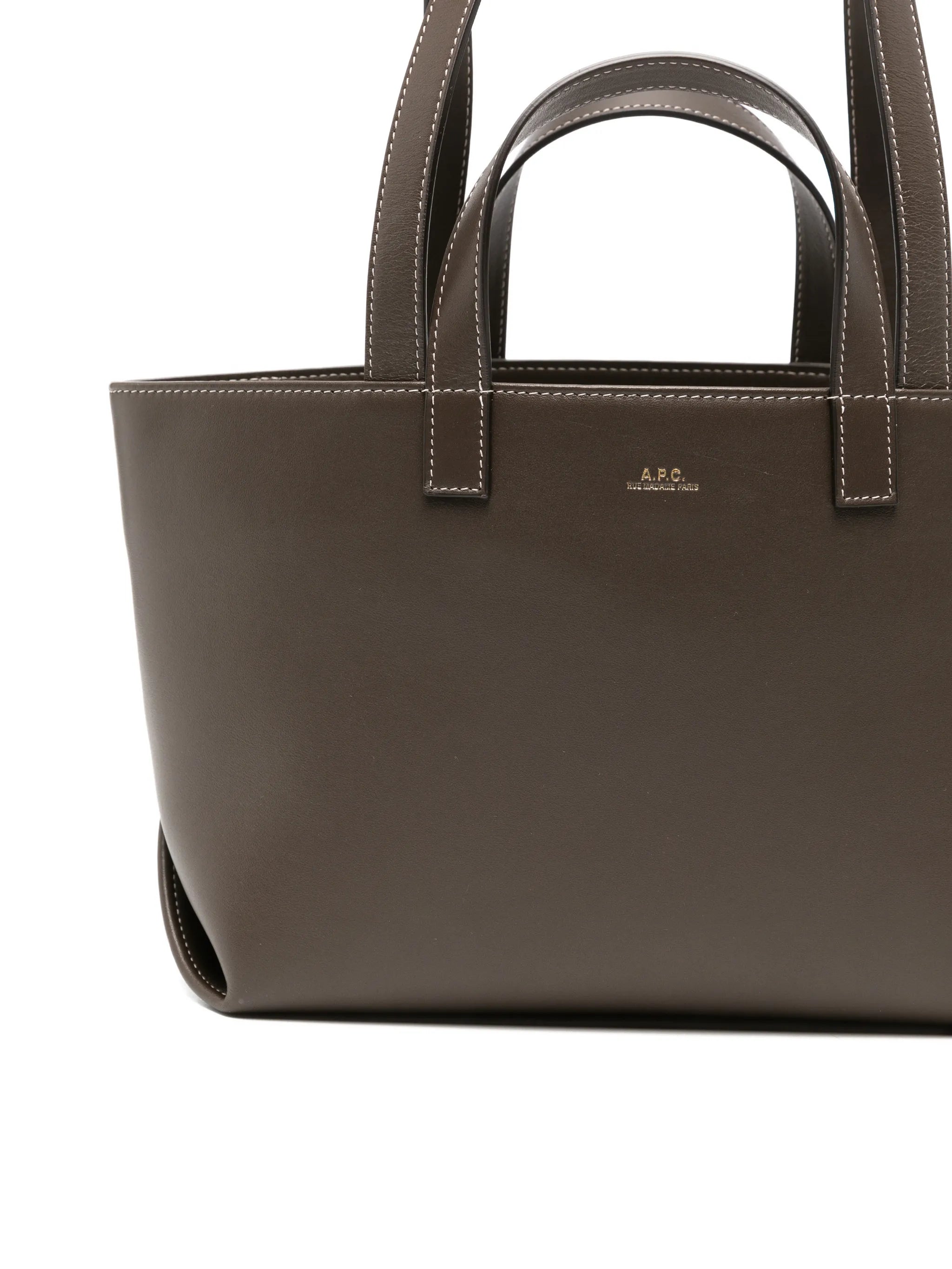 A.P.C. A.p.c. Small Drummer Logo-print Leather Tote Bag, view 2