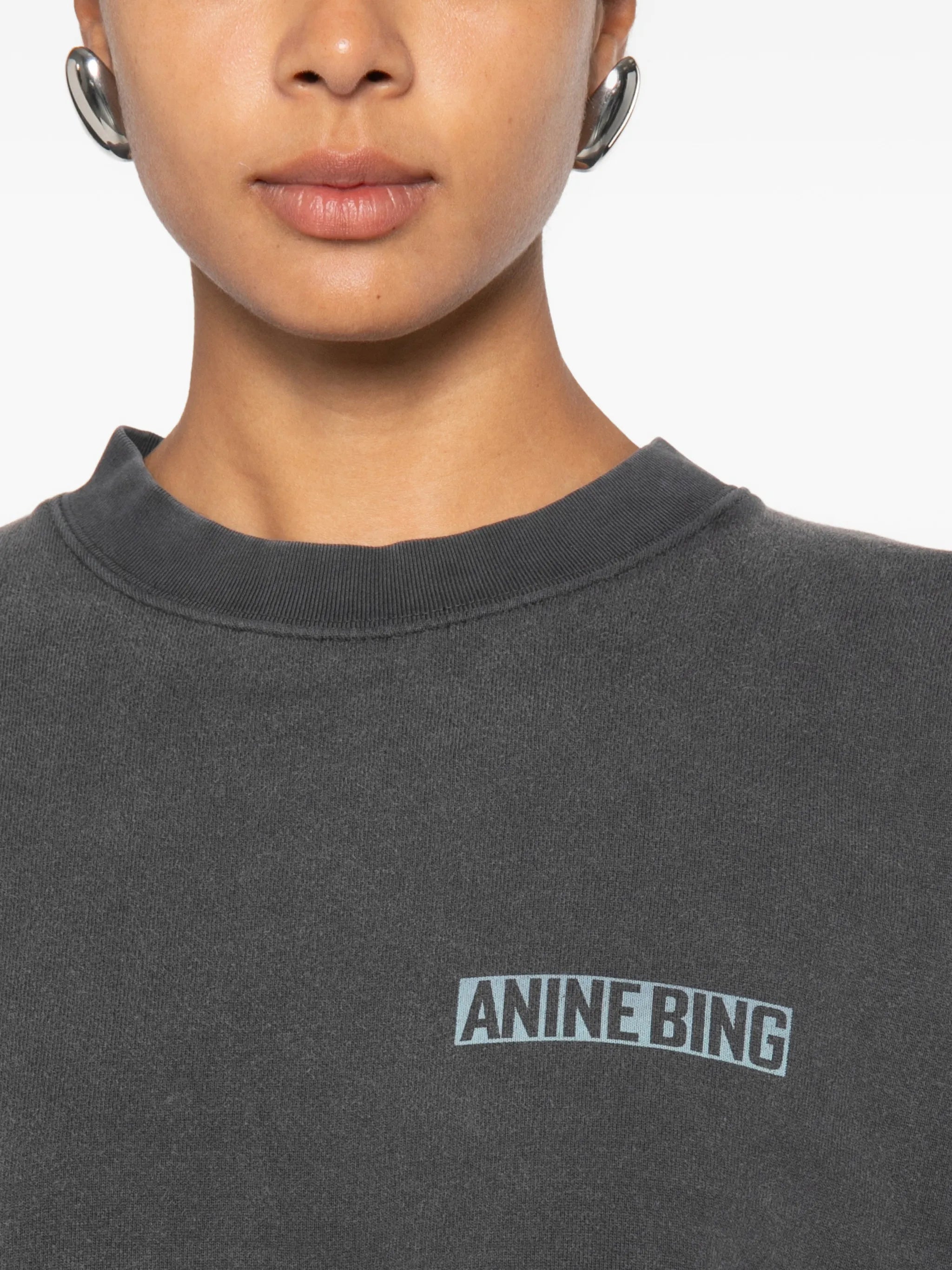 Anine Bing Anine Bing Miles Logo-print Cotton Sweatshirt, view 2