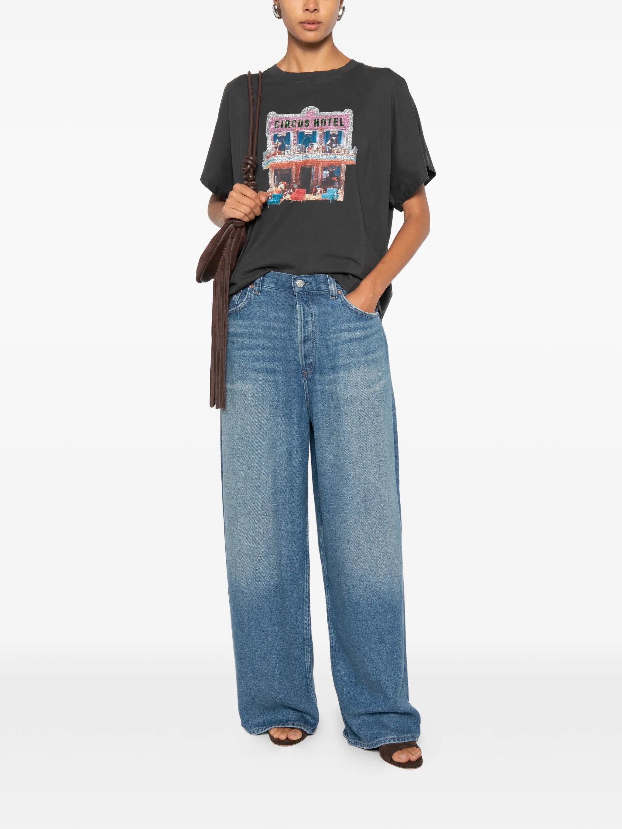 Agolde Agolde Flyweight Baggy-fit Faded Denim Jeans, view 2