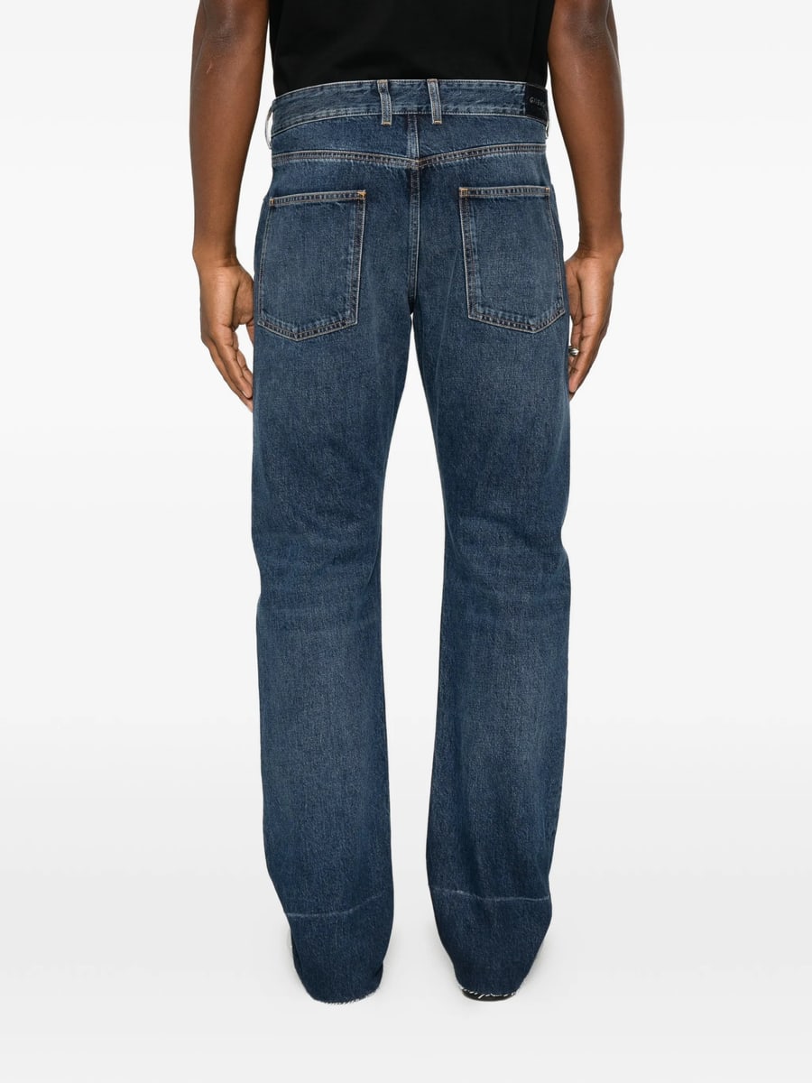 Givenchy Givenchy Faded-wash Raw-cut Jeans, view 5