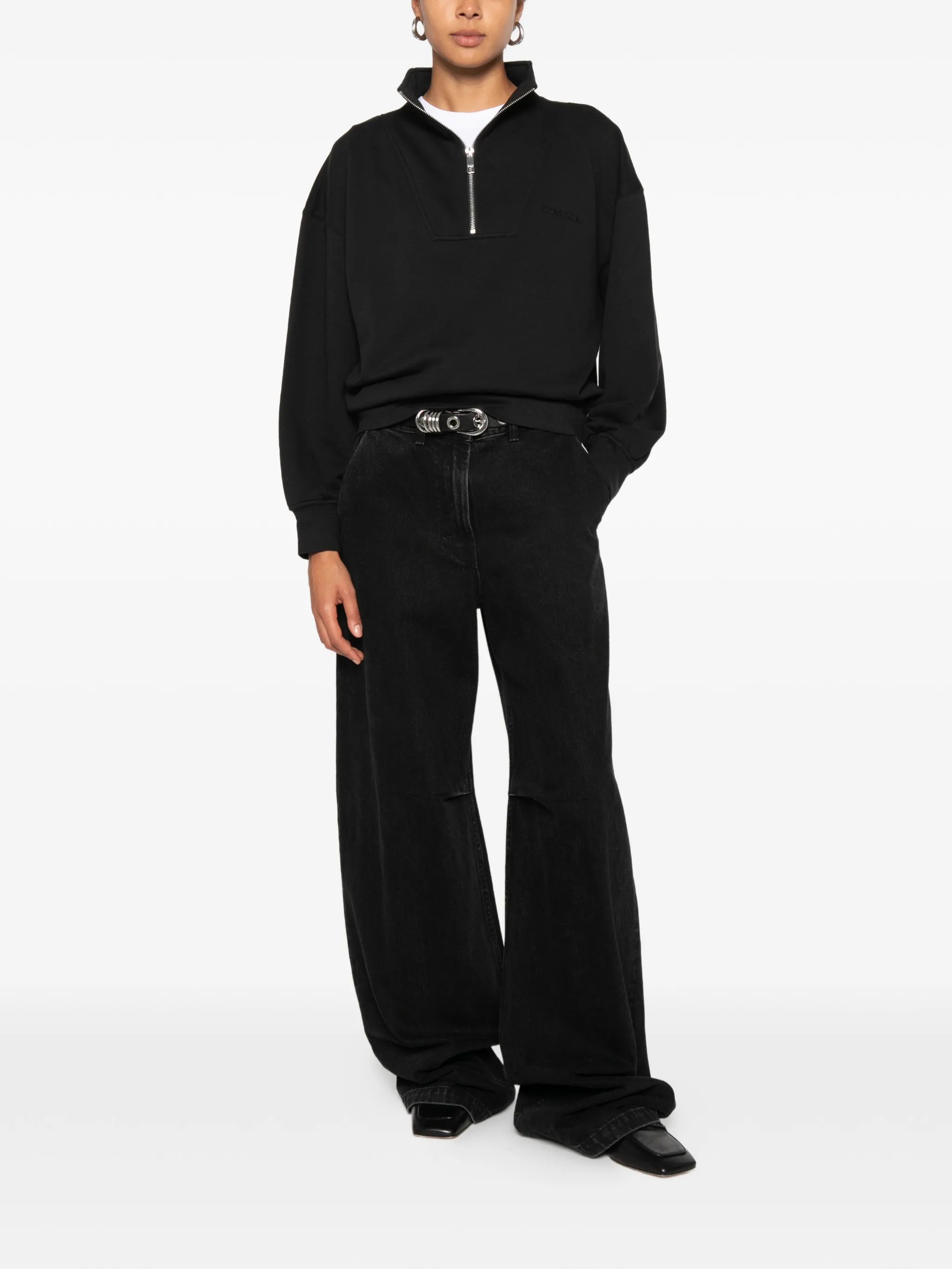 Calvin Klein Calvin Klein Half-zip Logo-embroidered Sweater, view 2