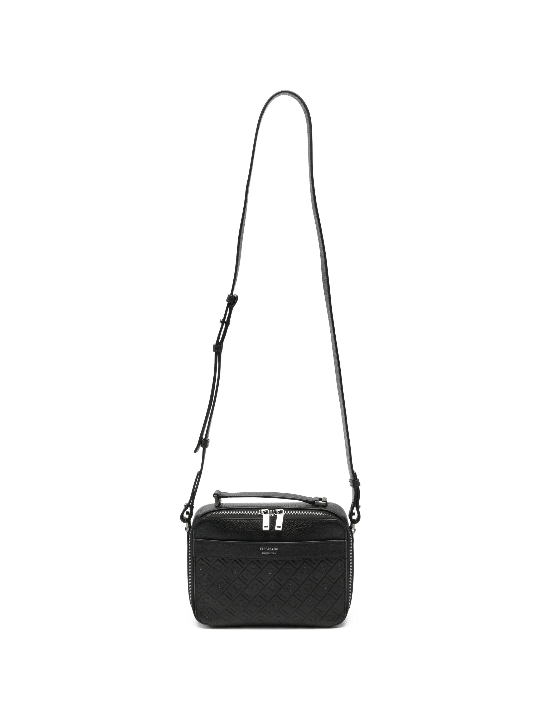 Ferragamo Ferragamo Gancini-embossed Leather Messenger Bag