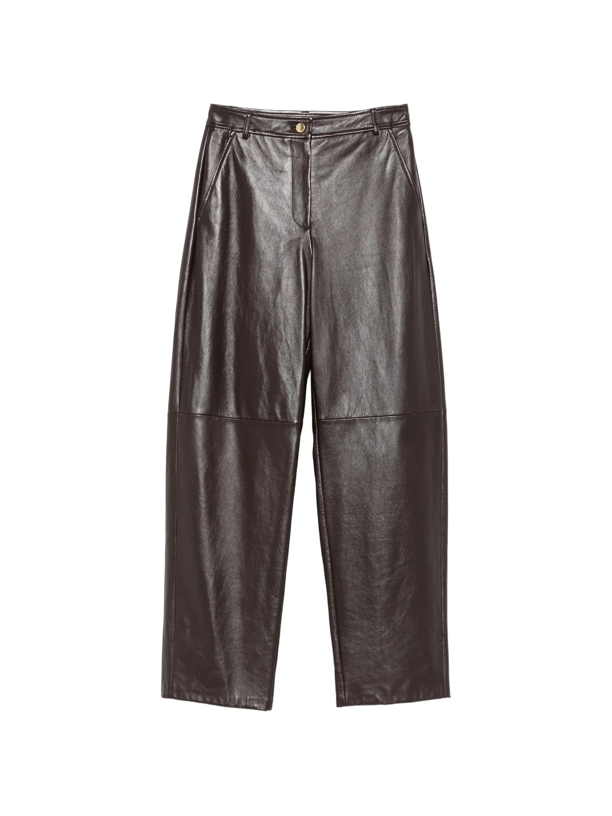 Max Mara Studio Max Mara Studio Legno Wide-leg Leather Trousers