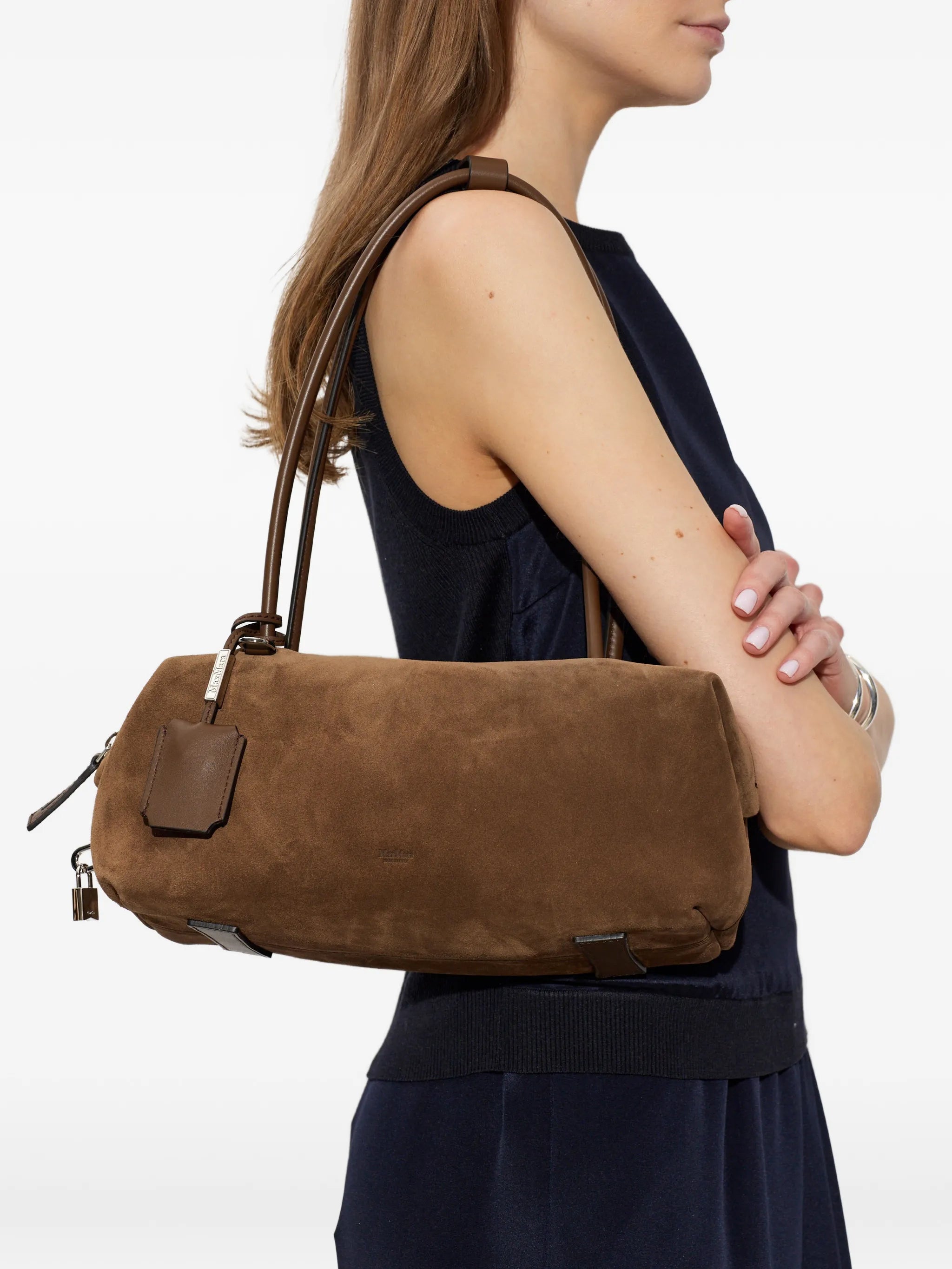 Max Mara Max Mara Holdallsling Suede Shoulder Bag, view 2