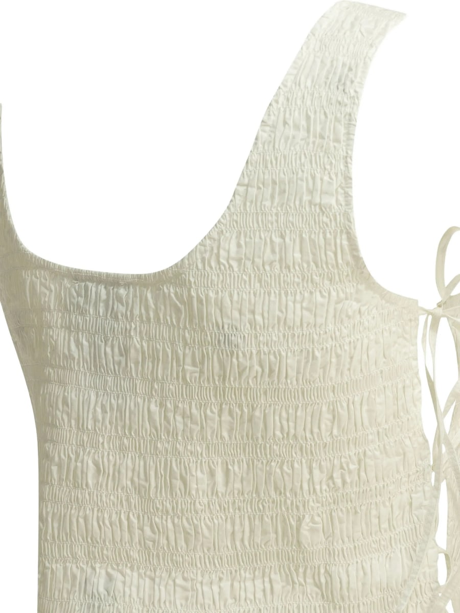 Ganni Ganni Shirred Side-tie Top, view 2