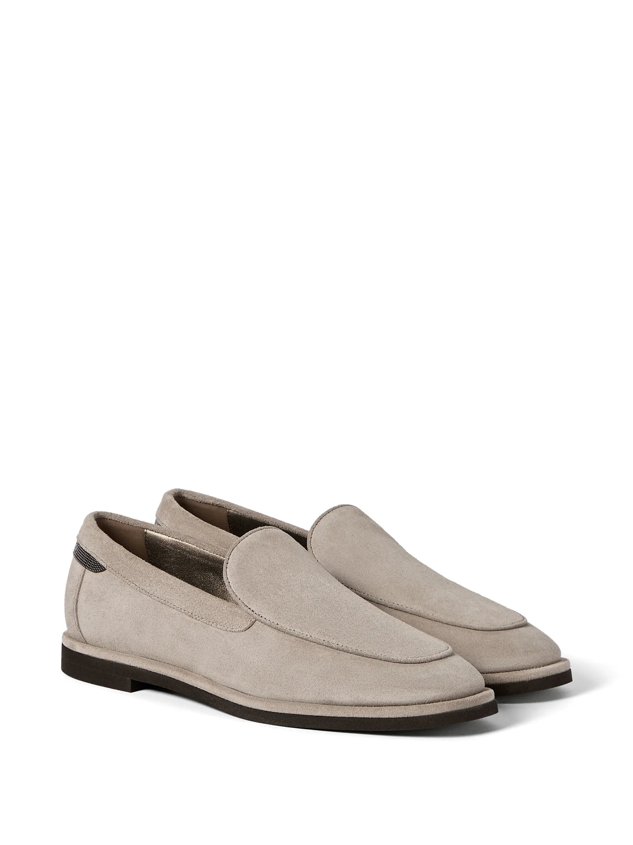 Brunello Cucinelli Brunello Cucinelli Suede Loafers With Shiny Detail, view 2