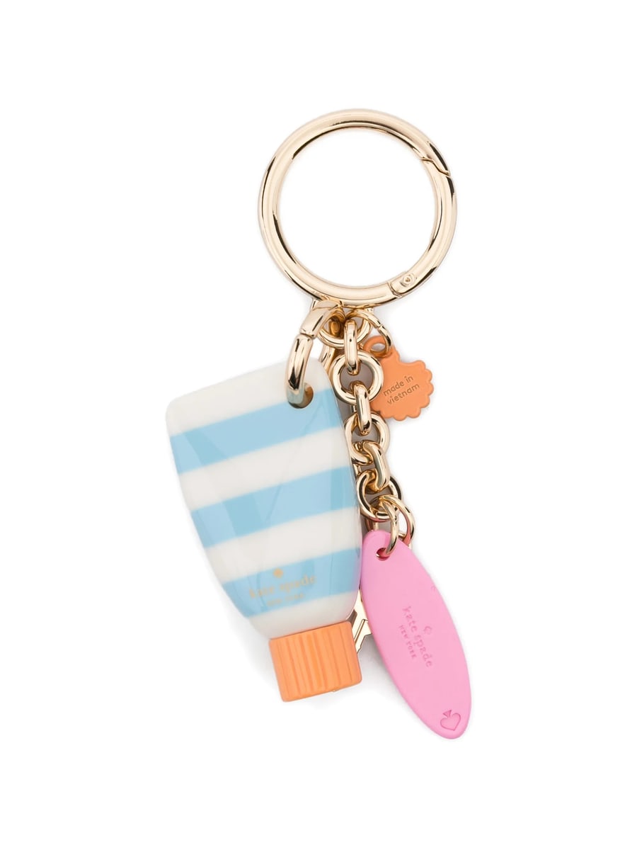 Kate Spade Kate Spade Striped Multi-charm Keyring, view 3