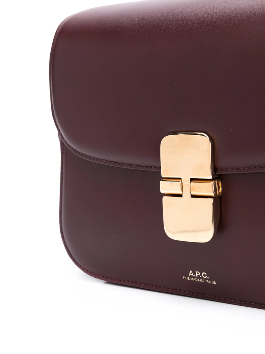 A.P.C. A.p.c. Logo-print Leather Shoulder Bag, view 3