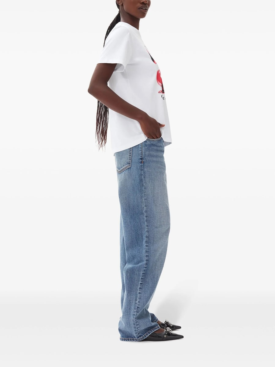 Ganni Ganni Basic Jersey Cherry Relaxed T-shirt, view 5