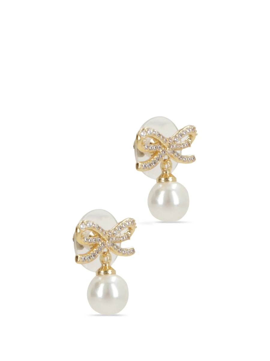 self-portrait Self-portrait Bow Faux-pearl Earrings, view 3