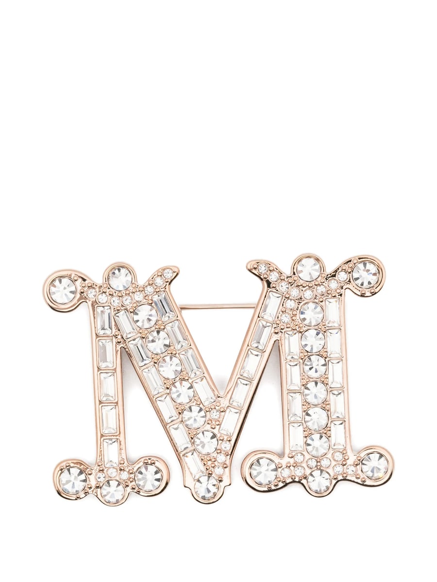Max Mara Max Mara Crystal M Logo Brooch