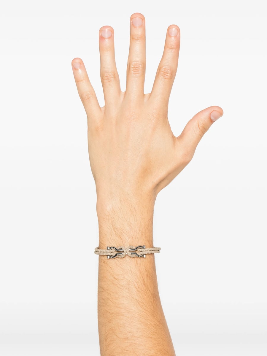 Ferragamo Ferragamo Gancini Cord Bracelet, view 3