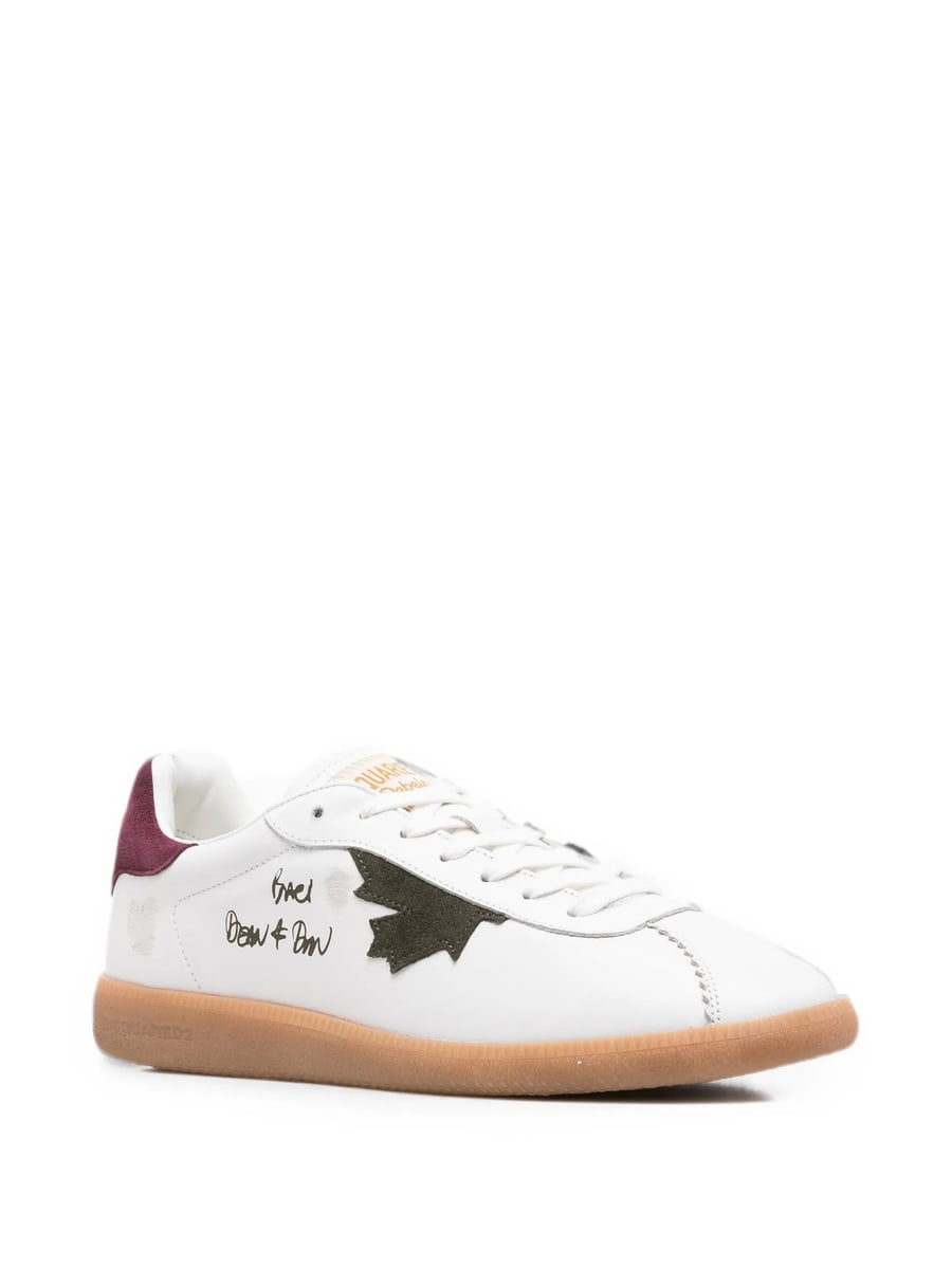 Dsquared2 Dsquared2 Dsquared2 Rebel Maple-leaf Leather Sneakers, view 2