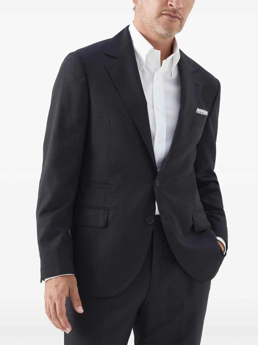 Brunello Cucinelli Brunello Cucinelli Houndstooth Virgin-wool Blazer, view 5