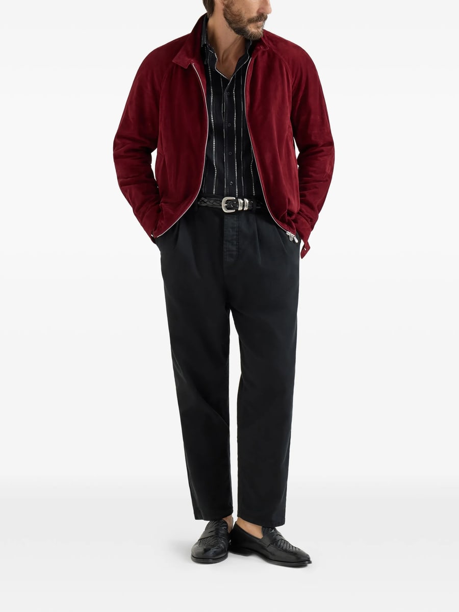 Brunello Cucinelli Brunello Cucinelli Stand-collar Suede Jacket, view 2