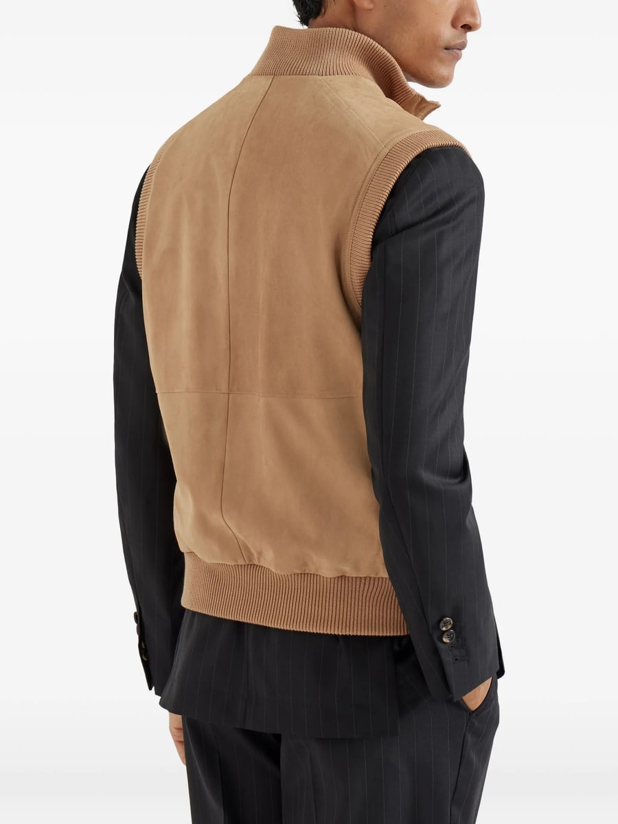 Brunello Cucinelli Brunello Cucinelli Suede Padded Gilets, view 2