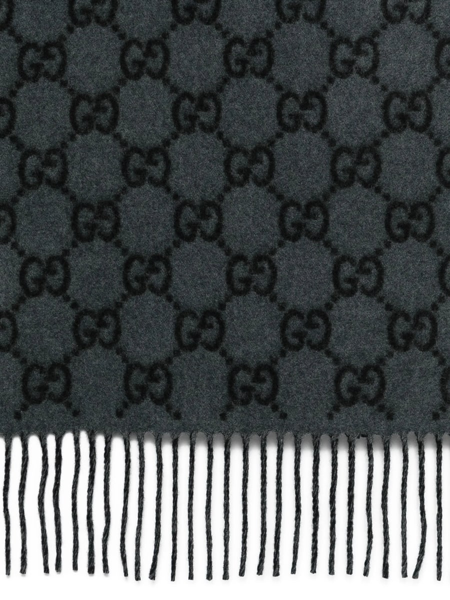 Gucci Gucci Monogram Frindge Scarf, view 3